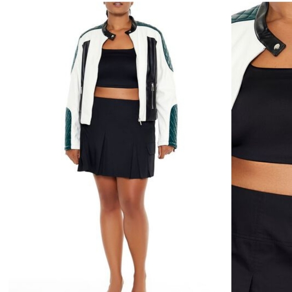 Colorblock moto jacket - Picture 3 of 16